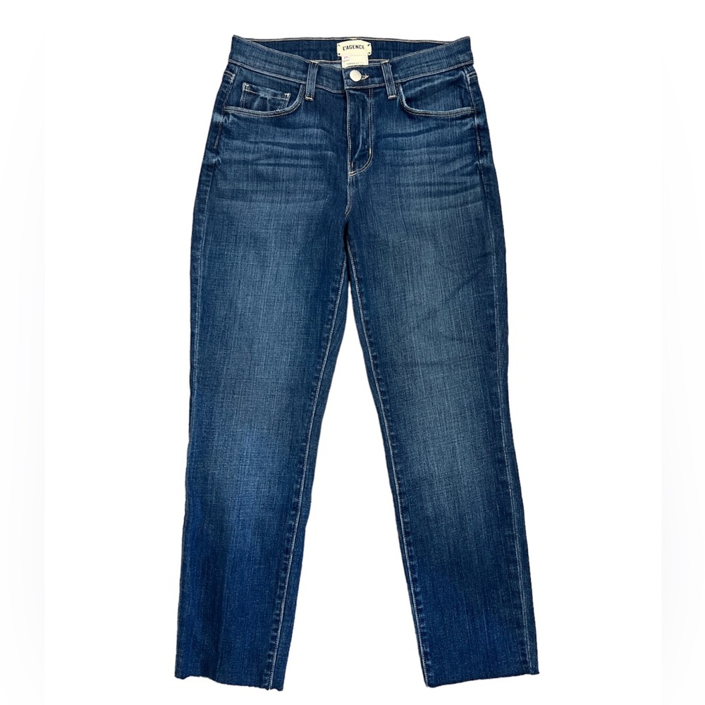 L'AGENCE Women's Straight Leg Jeans in Indigo Blue